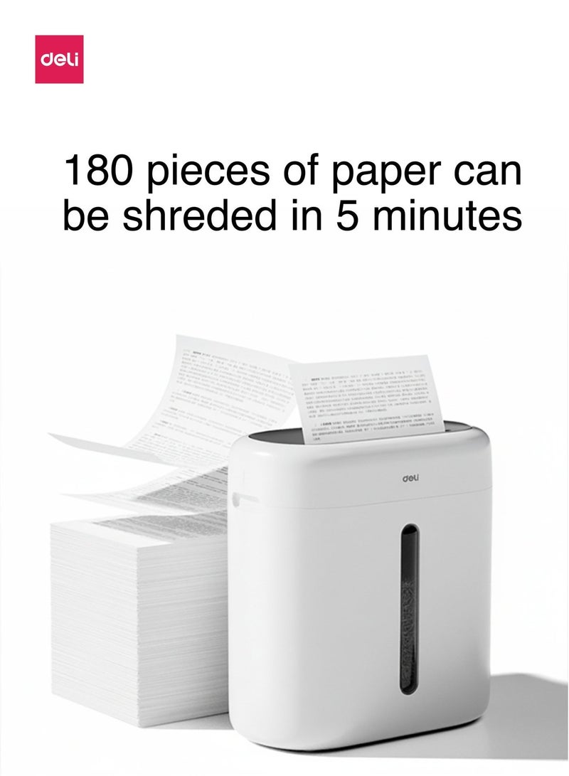 Deli ET001 P4 Cross-Cut Paper Shredder, 6-Sheet Capacity, 15L Bin, Quiet Mini Office Shredding Machine - Image 5